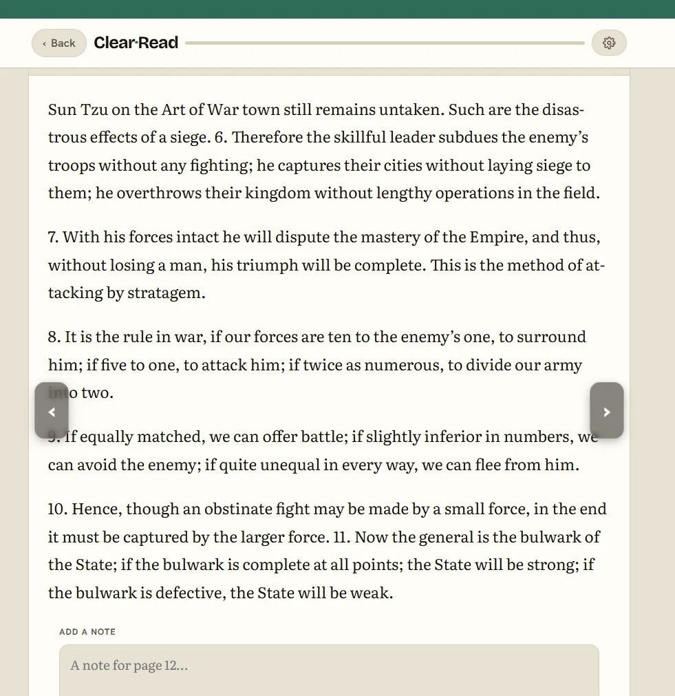Text flow view showing the same page as clean flowing paragraphs